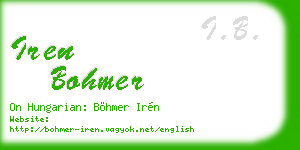 iren bohmer business card