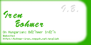 iren bohmer business card